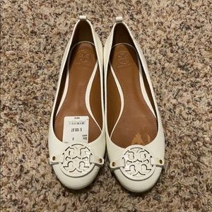 Tory Burch white flats